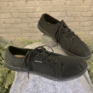 WHITIN Minimalist Barefoot Zero-Drop Black Honeycomb Mesh-Knit Sneakers Mens 12M